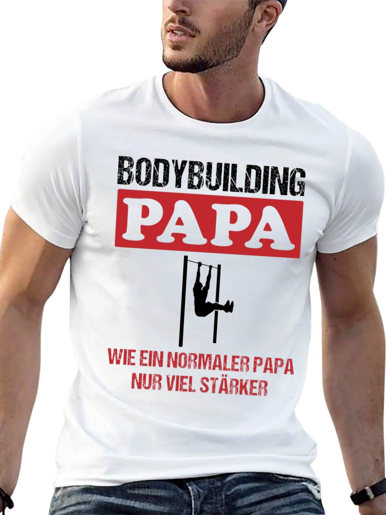 Bodybuilding Papa Strong Dad T-Shirt