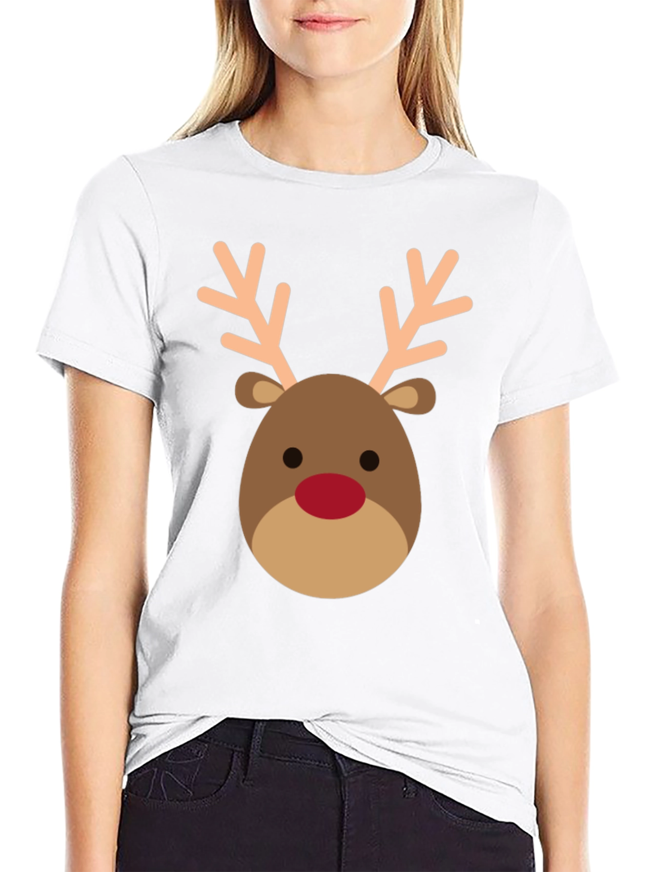 Reindeer Graphic Tee - Holiday Festive Shirt