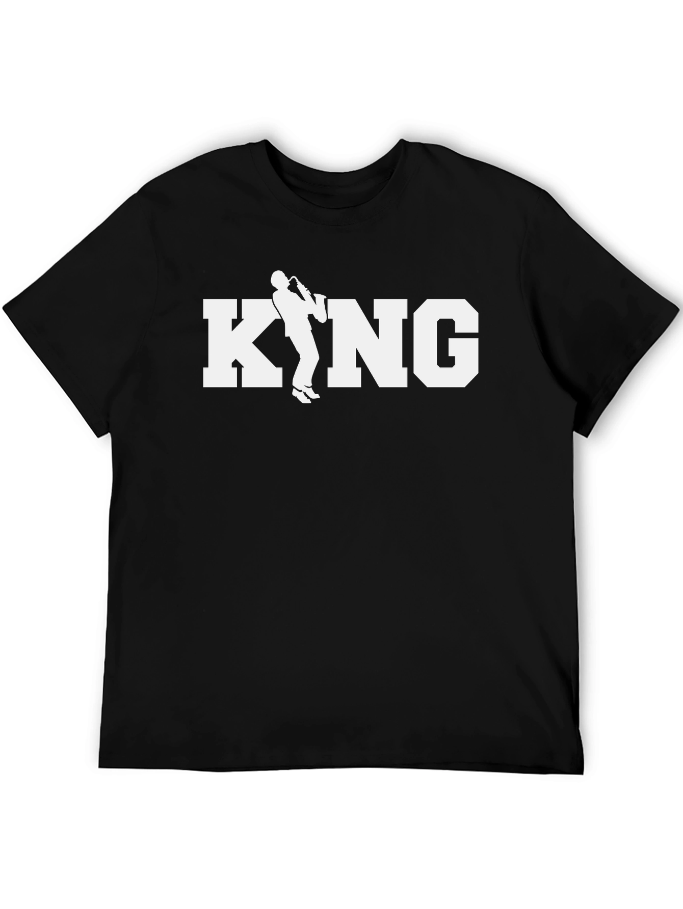 Saxophone King Graphic Tee - Black Cotton T-Shirt