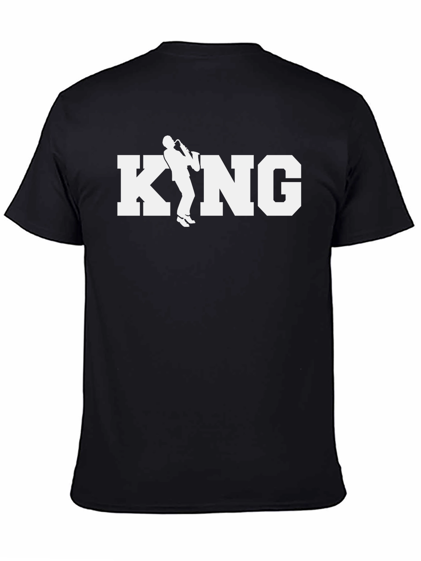 Saxophone King Graphic Tee - Black Cotton T-Shirt