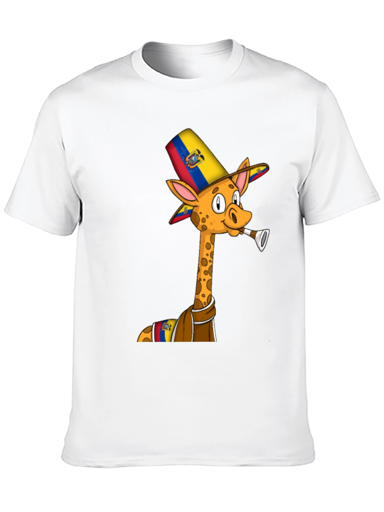 Ecuador Giraffe Graphic Tee - Black Cotton T-Shirt