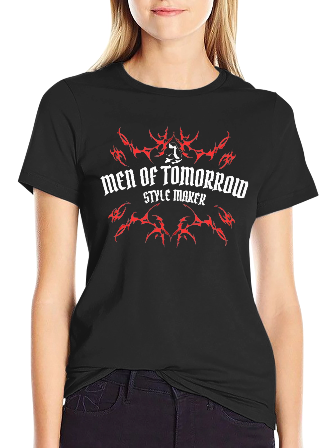 Men of Tomorrow Black Graphic Tee