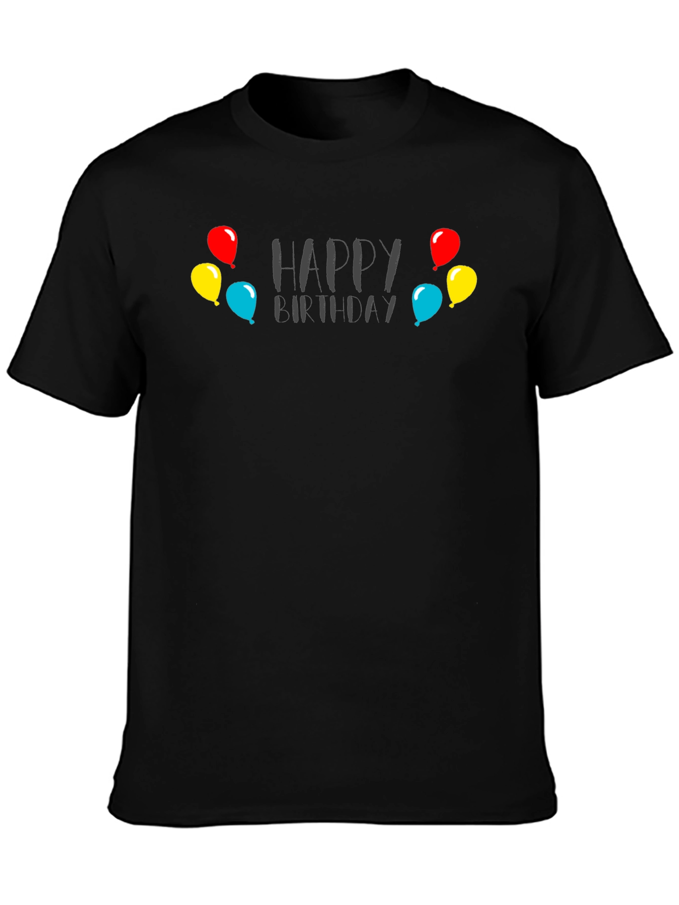 Happy Birthday Graphic Tee - Black