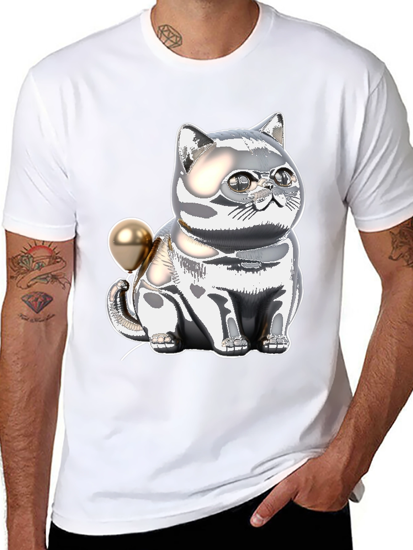 Chrome Cat Balloon T-Shirt