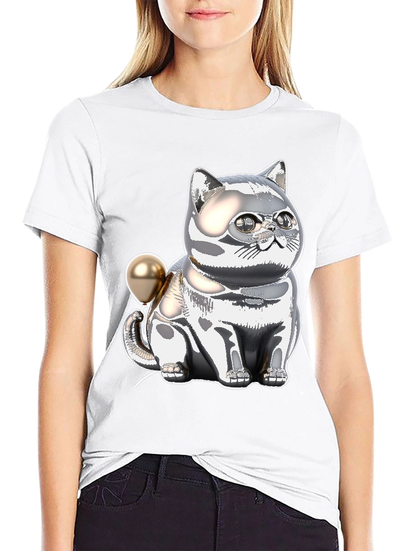 Chrome Cat Balloon T-Shirt