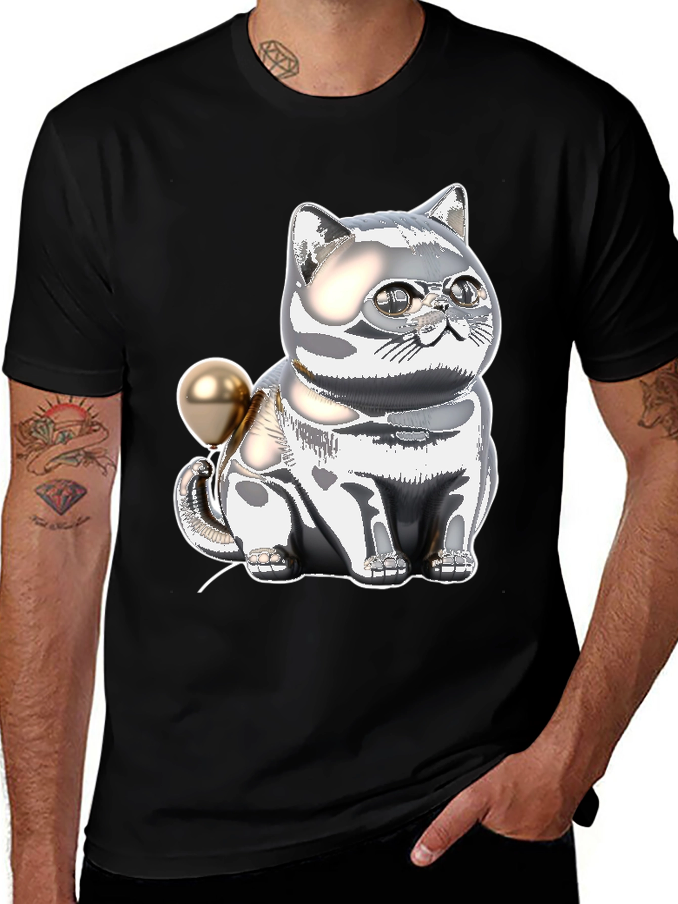 Chrome Cat Balloon T-Shirt
