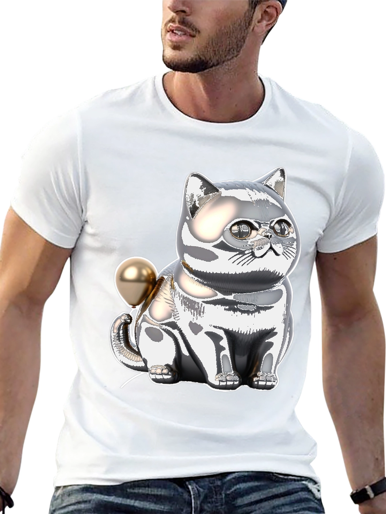Chrome Cat Balloon T-Shirt
