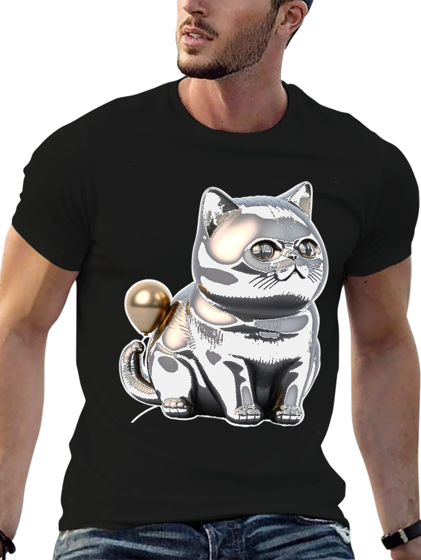 Chrome Cat Balloon T-Shirt