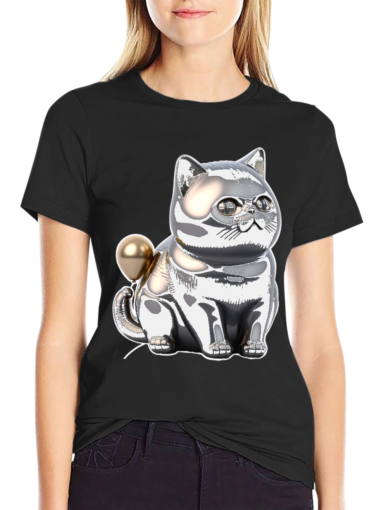 Chrome Cat Balloon T-Shirt