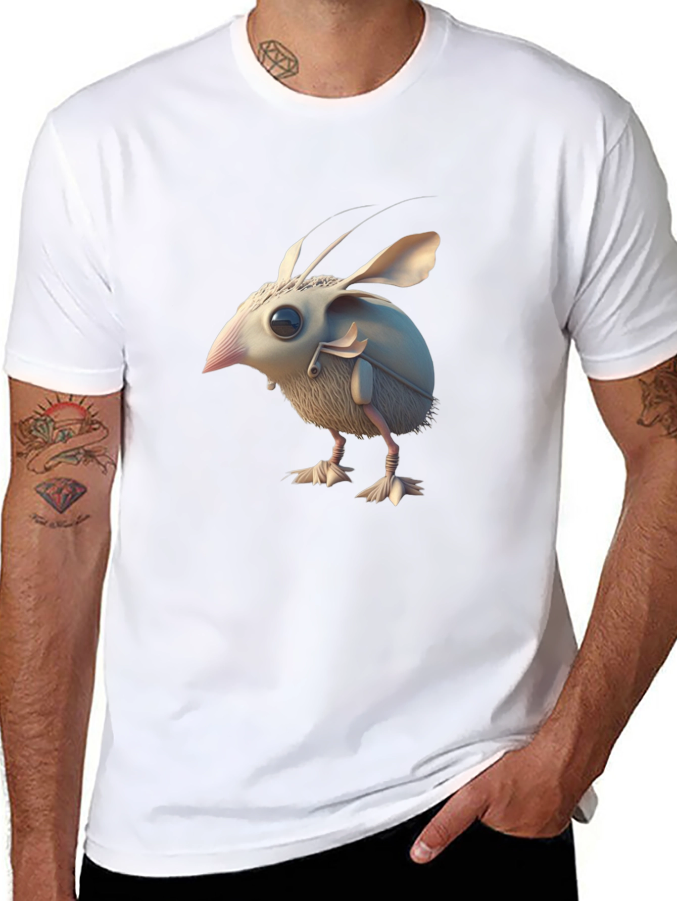 Novelty Creature Graphic Black T-Shirt