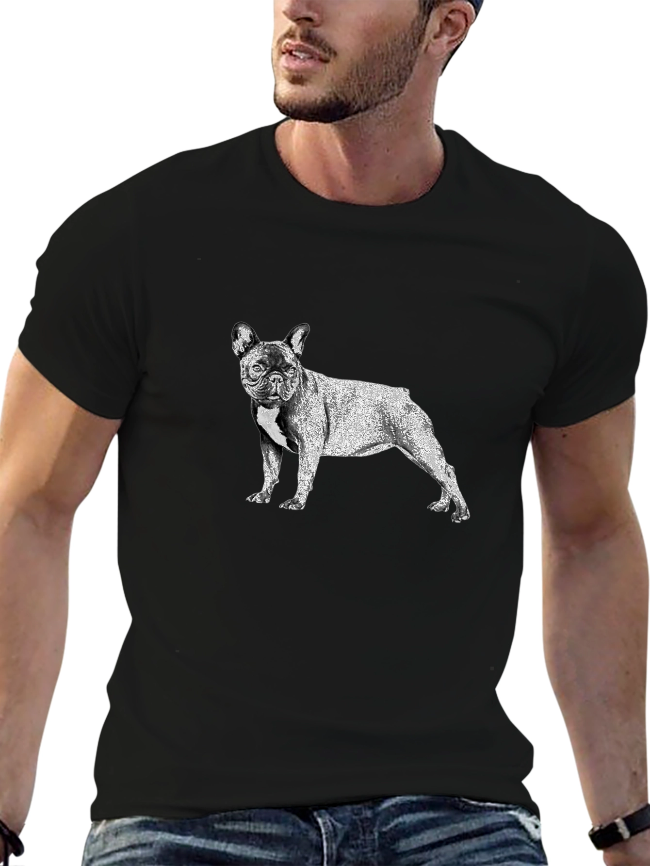 French Bulldog Graphic Tee - Mens Black T-Shirt
