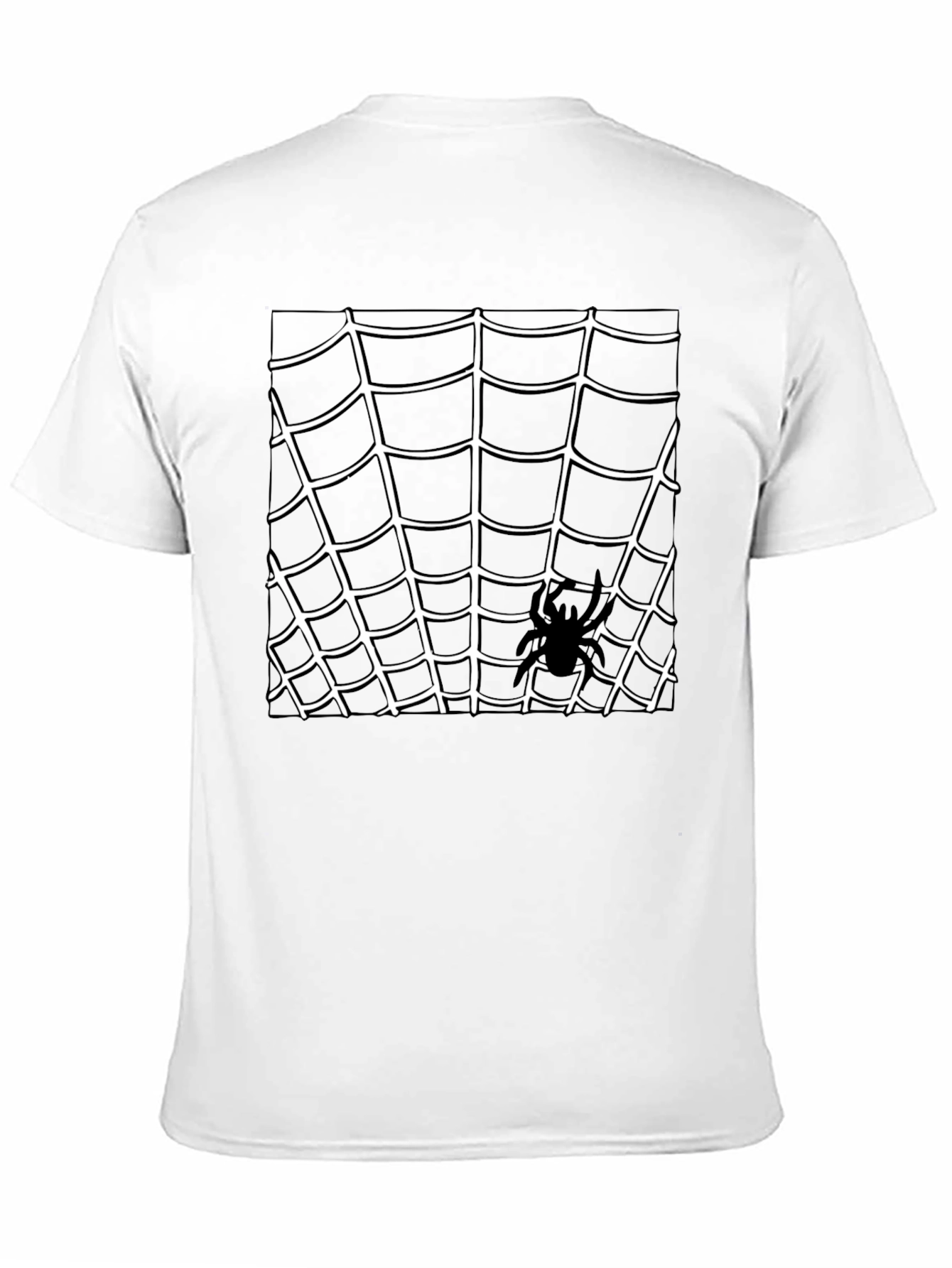 Spider Web Graphic Tee - Black Cotton T-Shirt