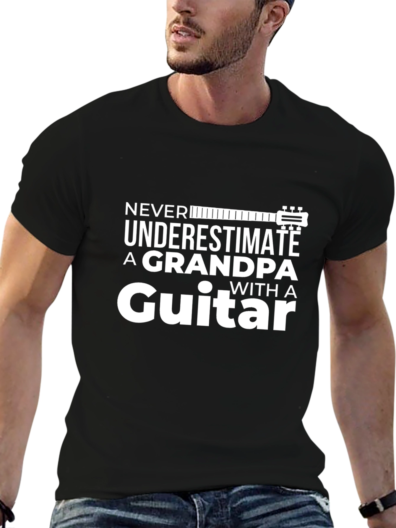 Grandpa Guitar T-Shirt - Never Underestimate