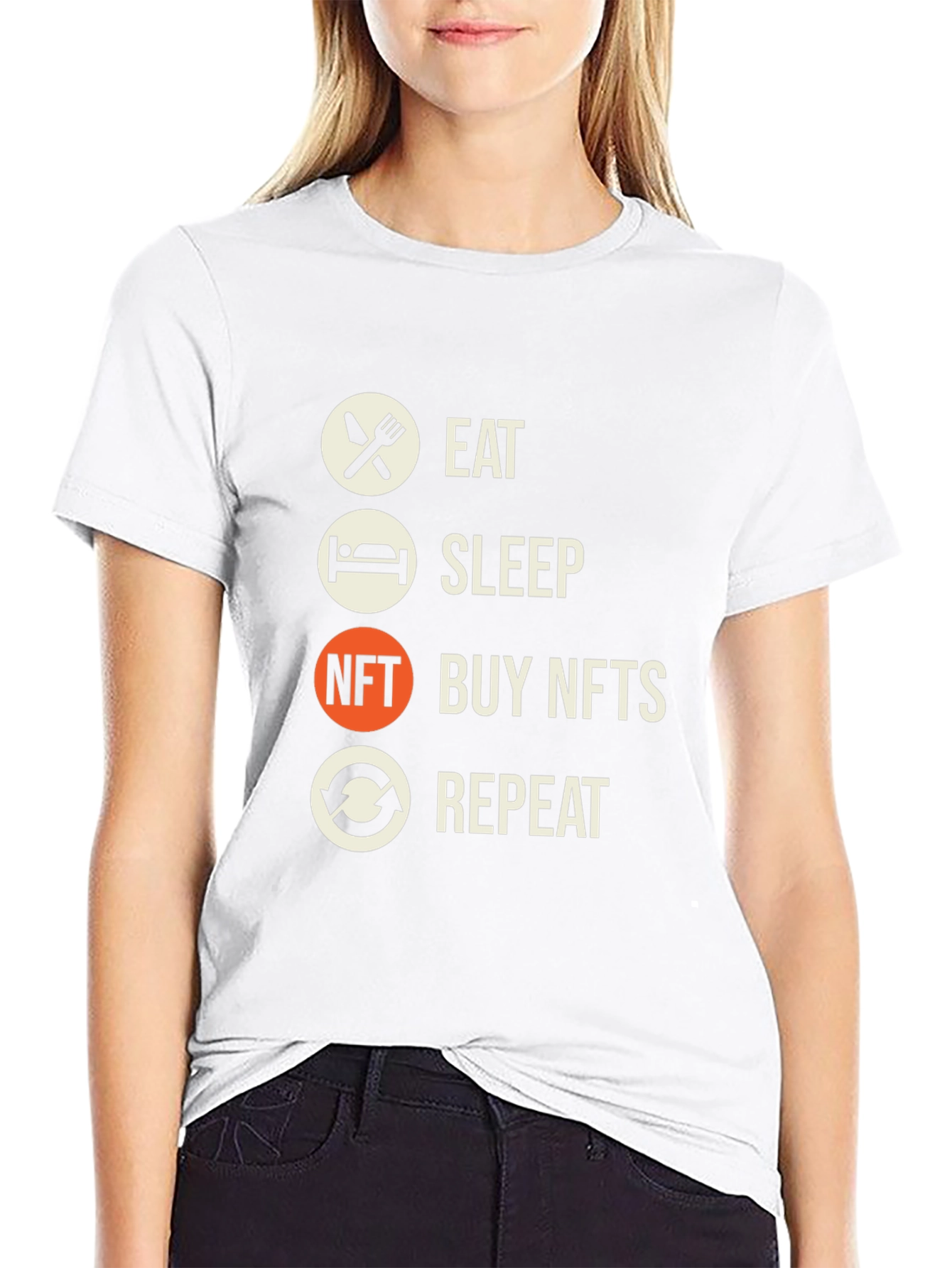 Eat Sleep Buy NFTs Repeat Funny T-Shirt