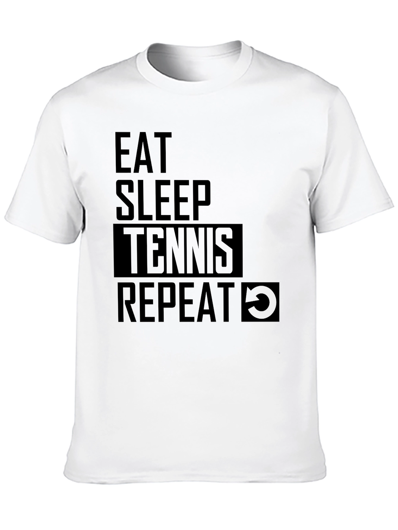Eat Sleep Tennis Repeat Black T-Shirt