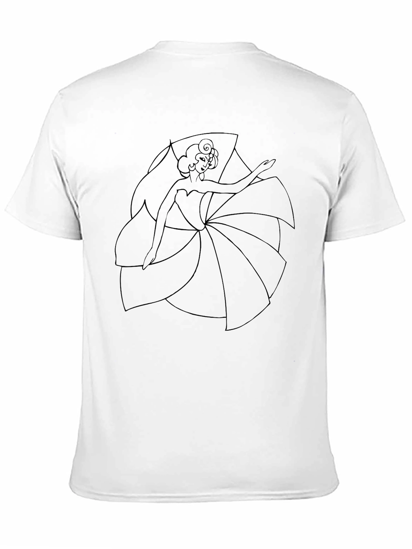 Black T-Shirt with Floral Dancer Graphic
