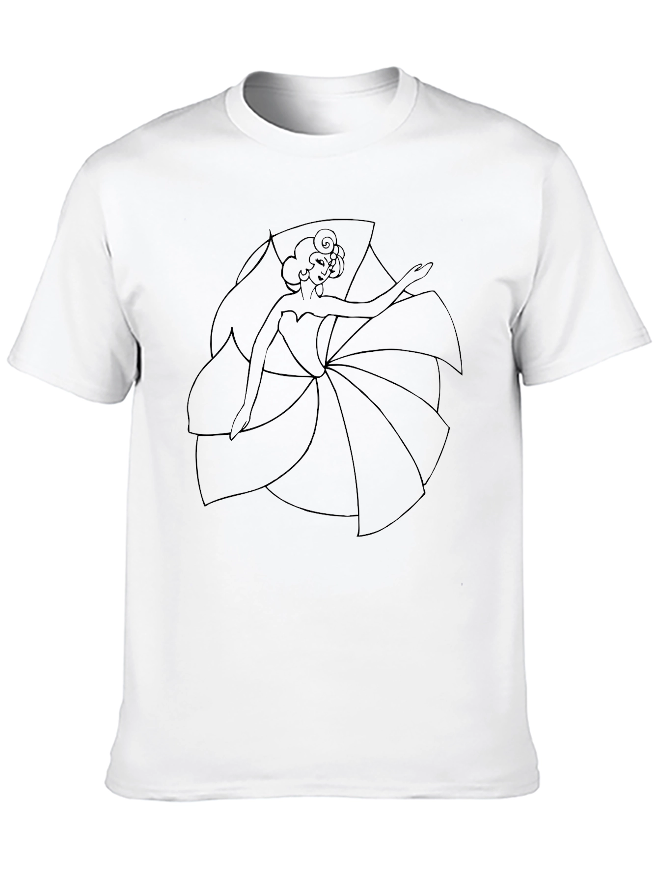 Black T-Shirt with Floral Dancer Graphic