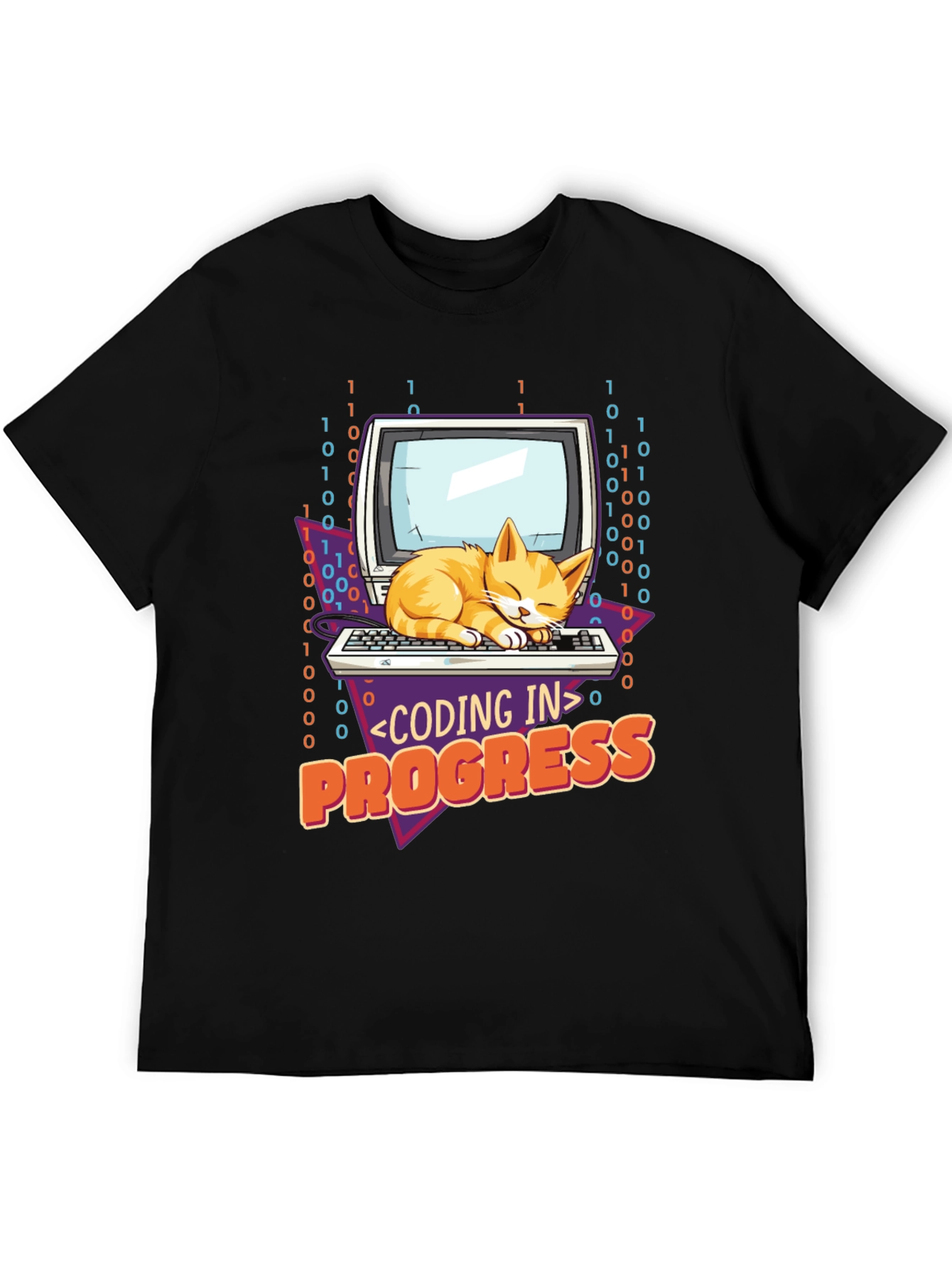 Coding Cat T-Shirt - Programmer in Progress Tee