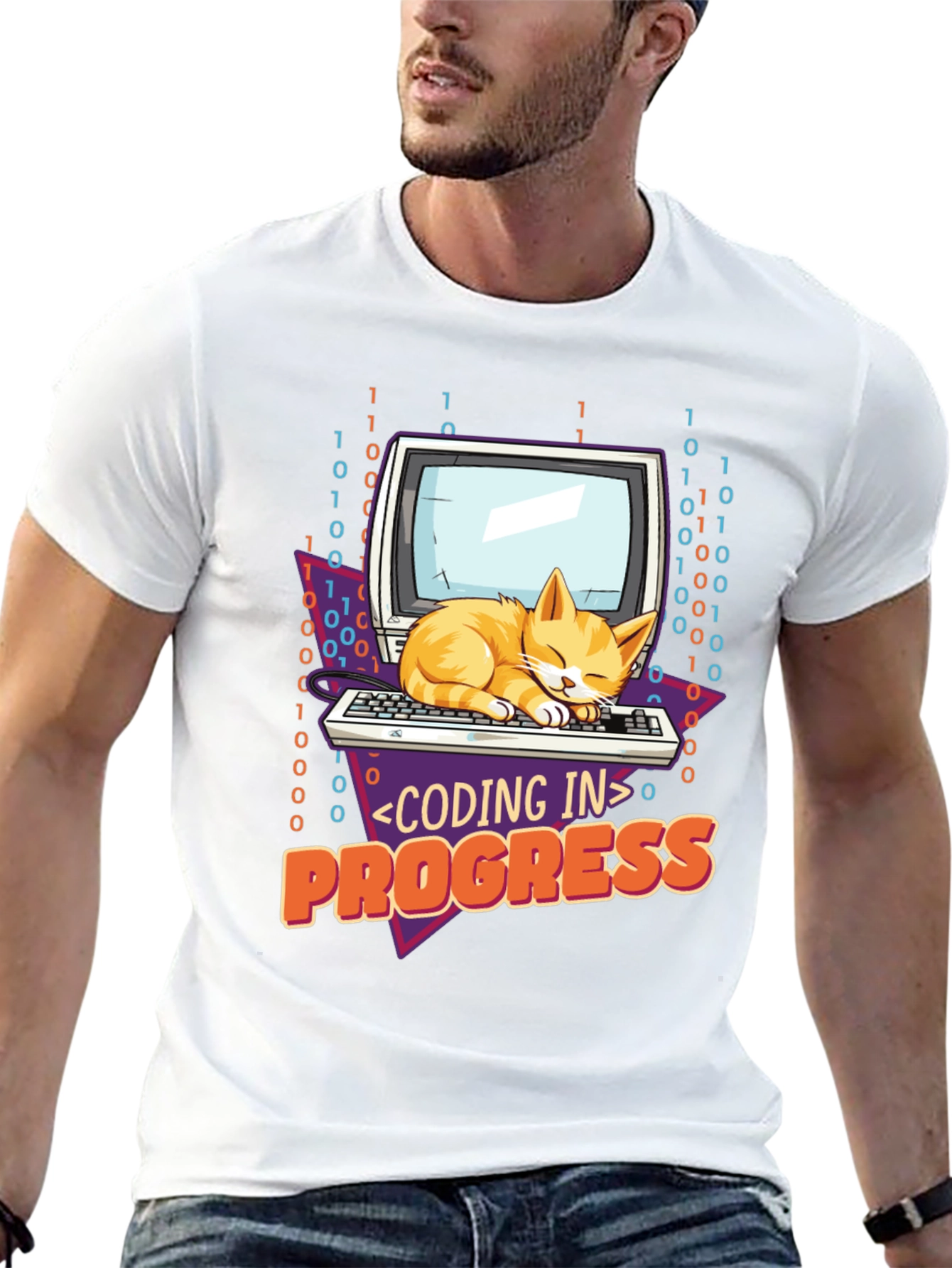 Coding Cat T-Shirt - Programmer in Progress Tee