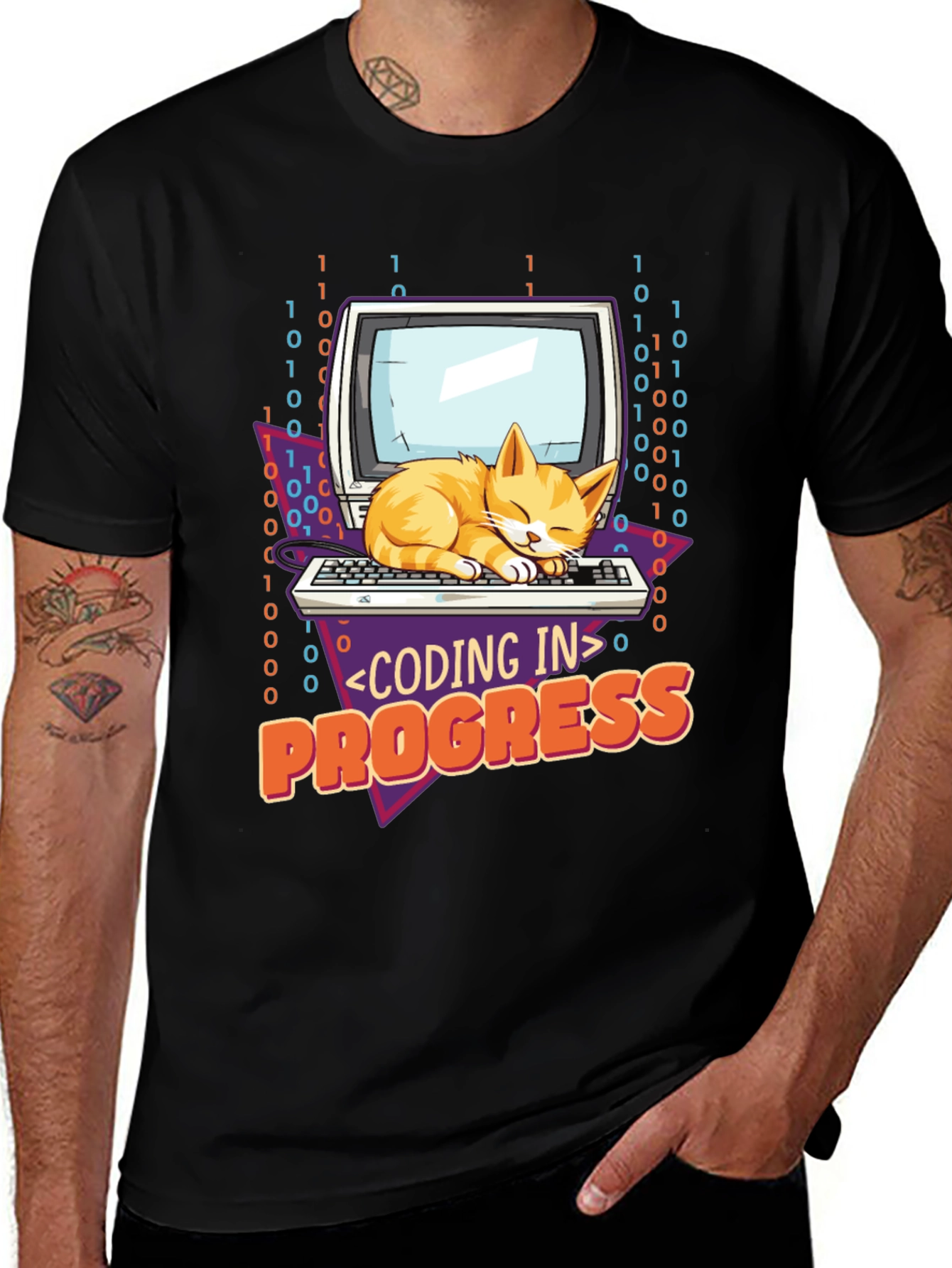 Coding Cat T-Shirt - Programmer in Progress Tee