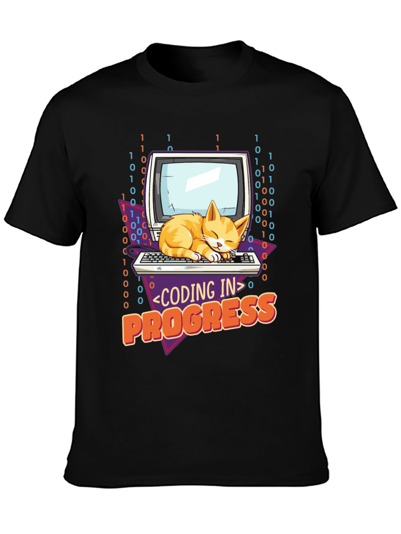 Coding Cat T-Shirt - Programmer in Progress Tee