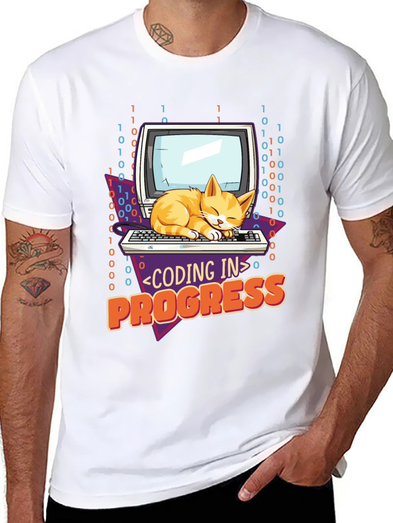 Coding Cat T-Shirt - Programmer in Progress Tee