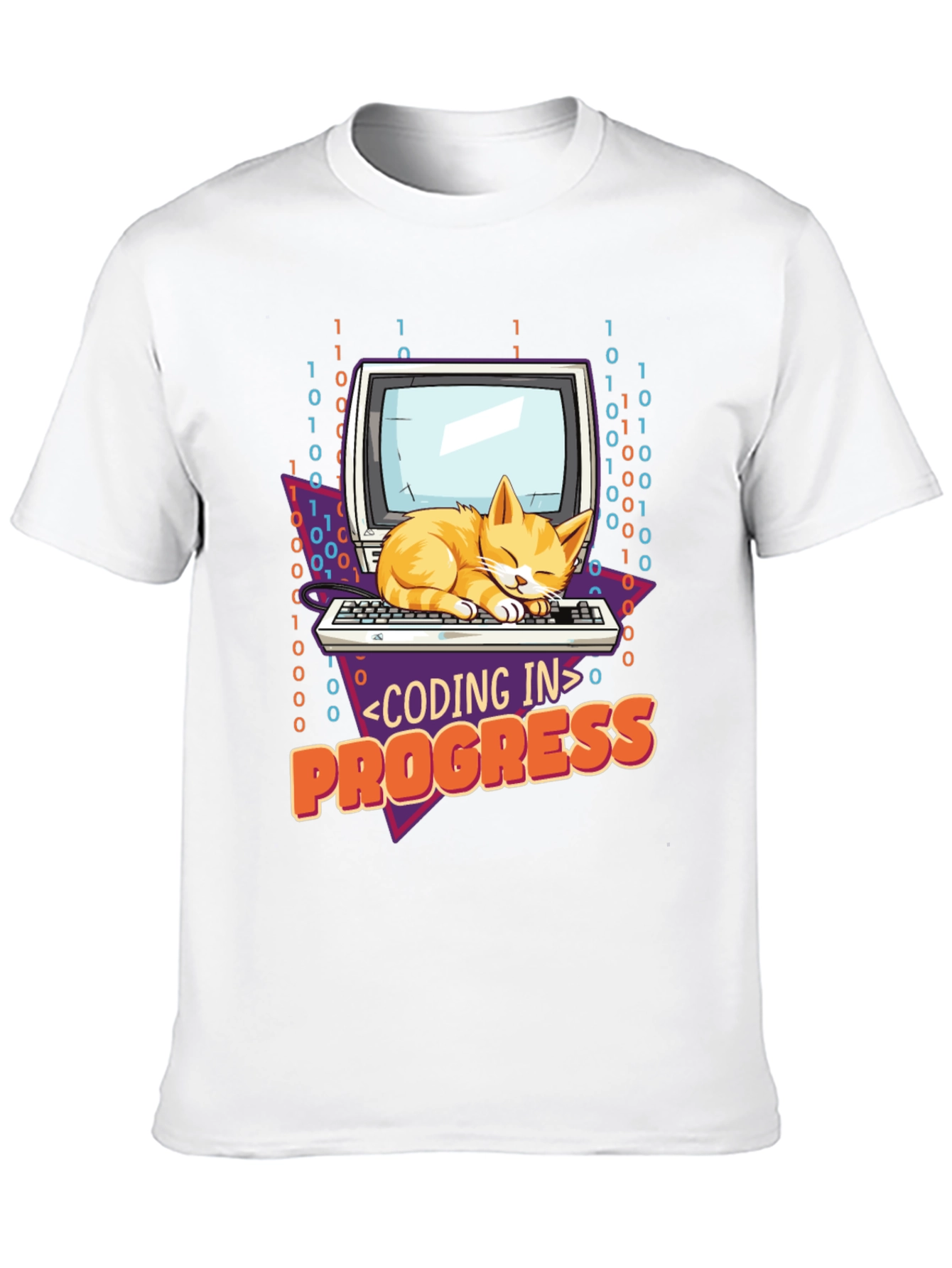 Coding Cat T-Shirt - Programmer in Progress Tee