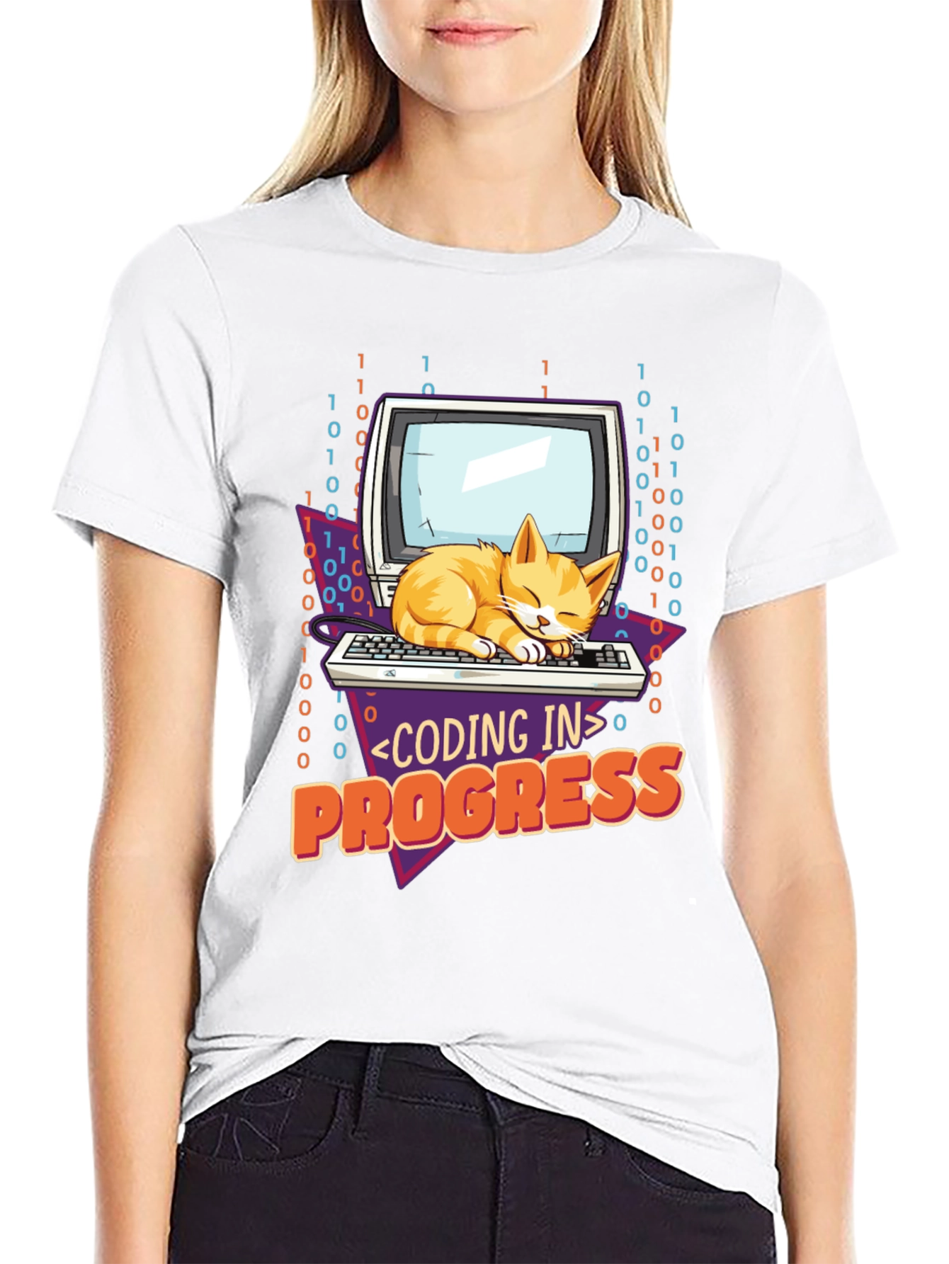Coding Cat T-Shirt - Programmer in Progress Tee