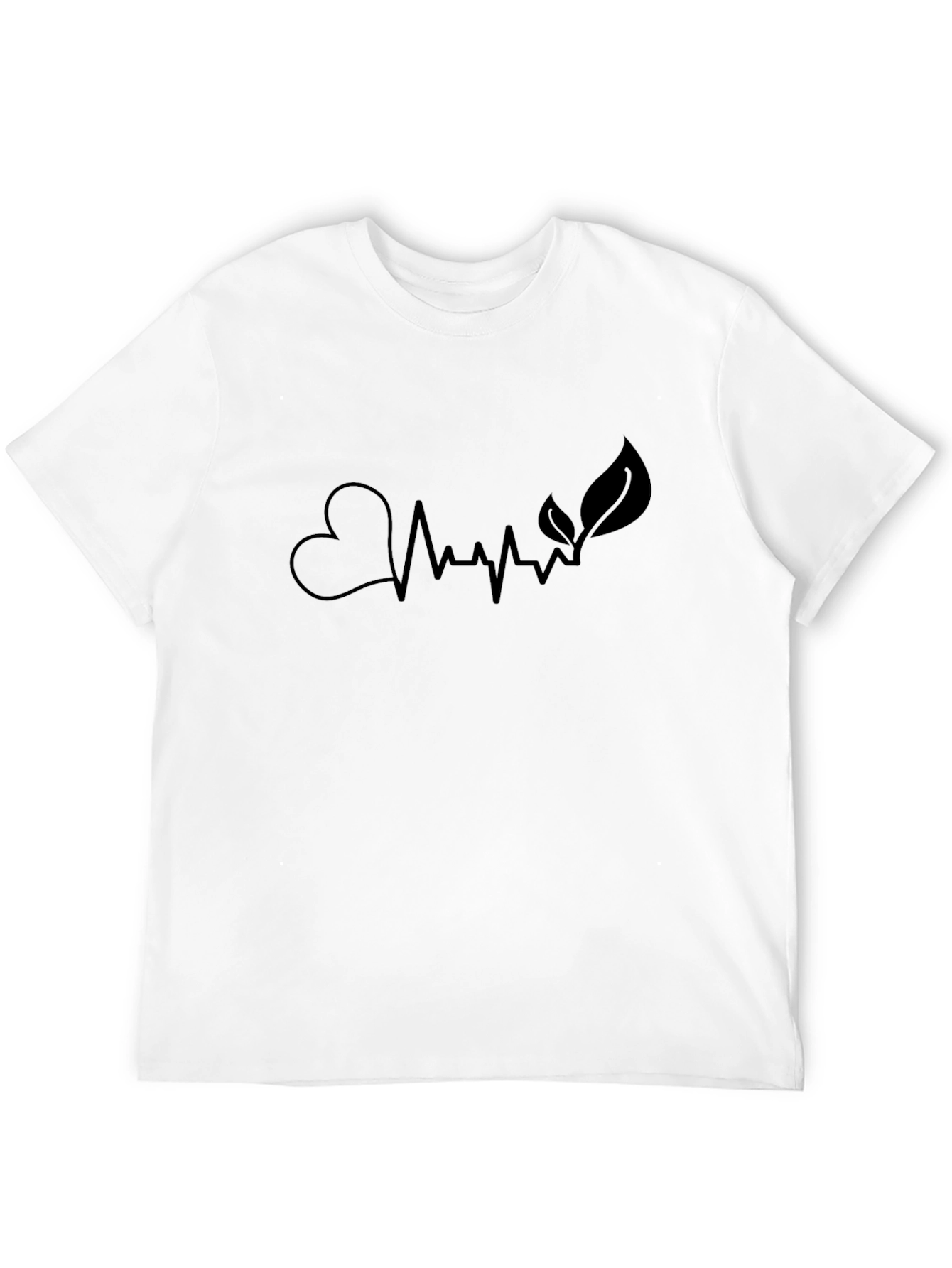 Heartbeat Nature Graphic Black T-Shirt