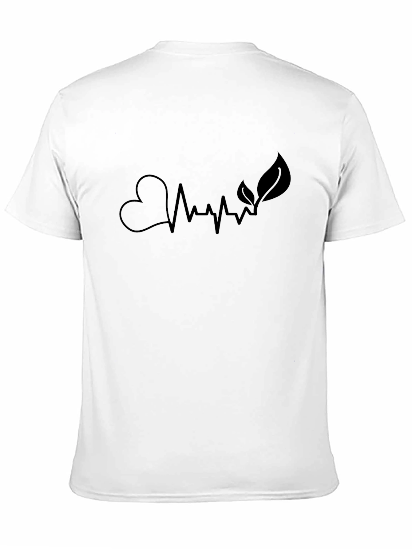 Heartbeat Nature Graphic Black T-Shirt