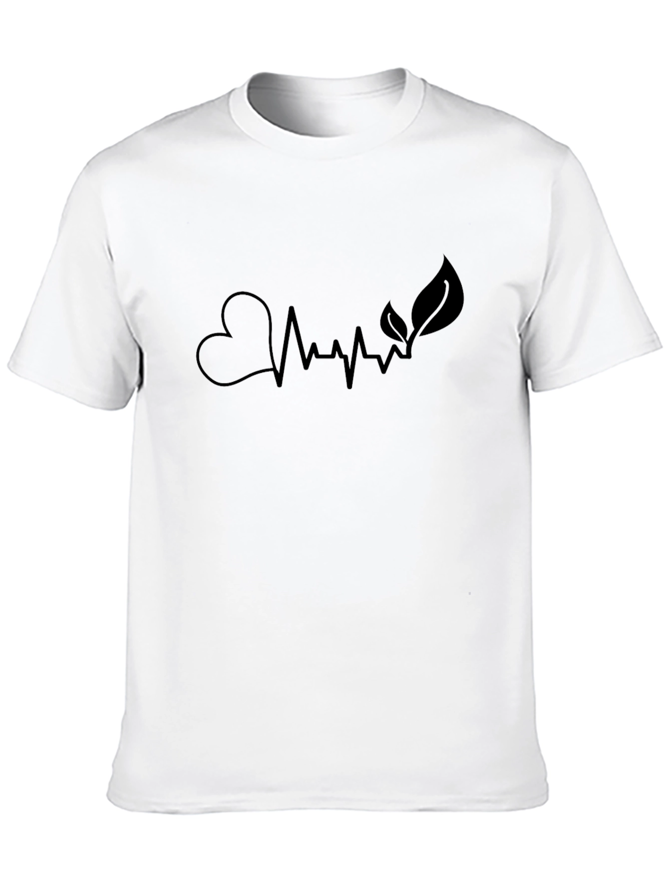 Heartbeat Nature Graphic Black T-Shirt