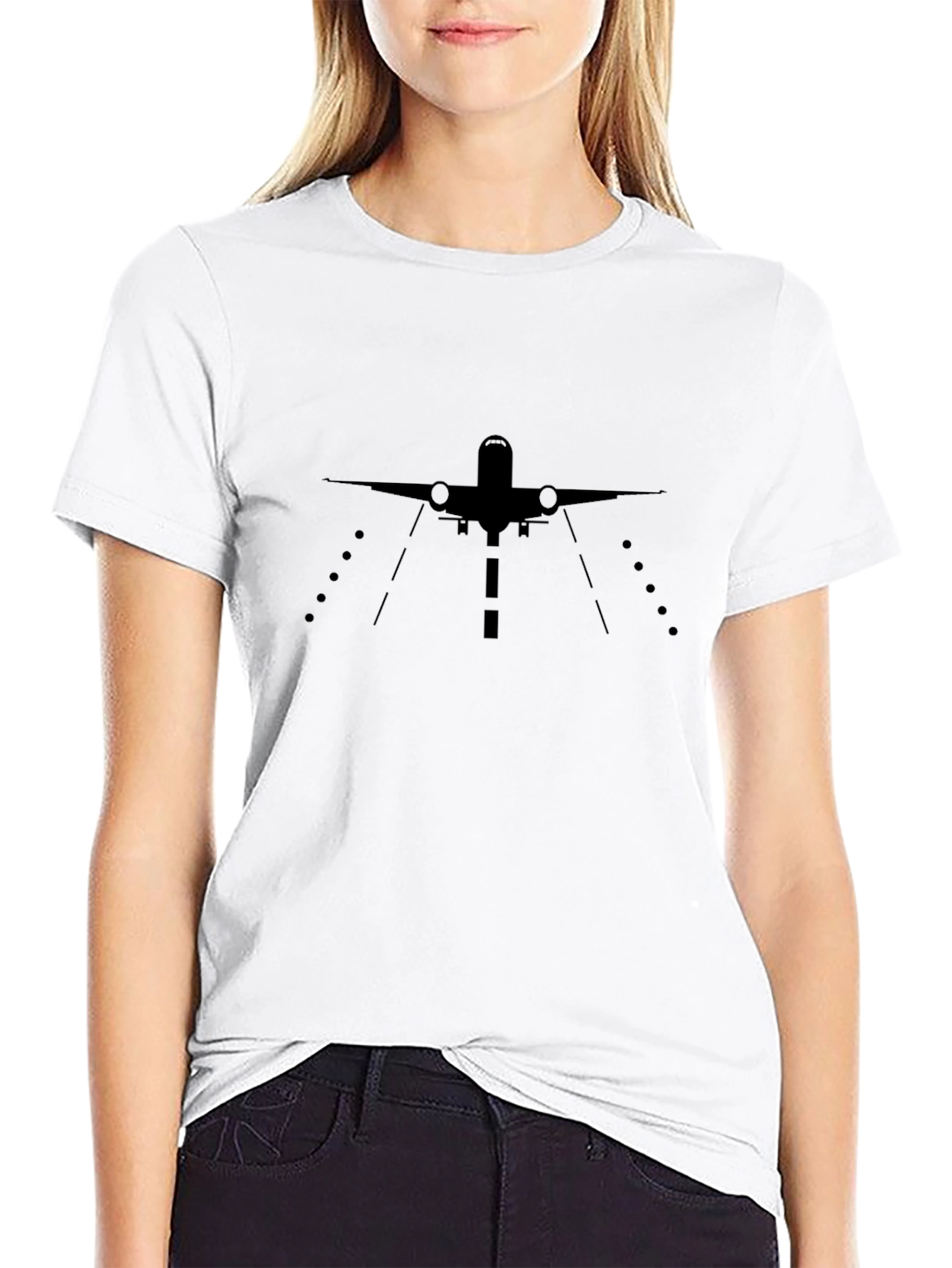 Airplane Silhouette Graphic T-Shirt