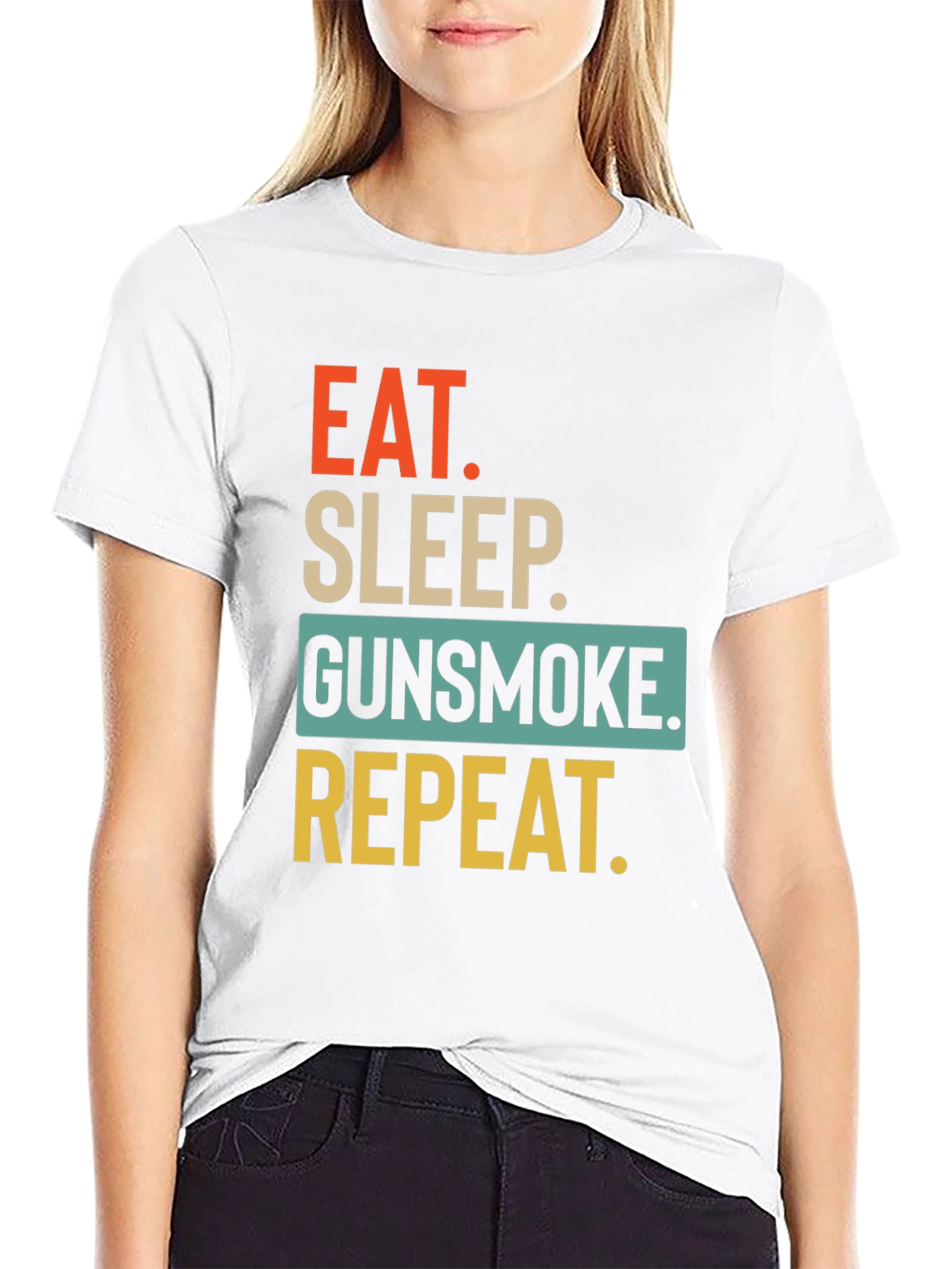 Eat Sleep Gunsmoke Repeat T-Shirt Black