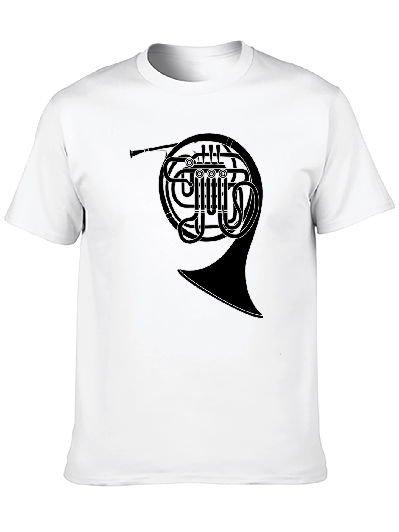 French Horn Graphic Tee - Musicians Black T-Shirt