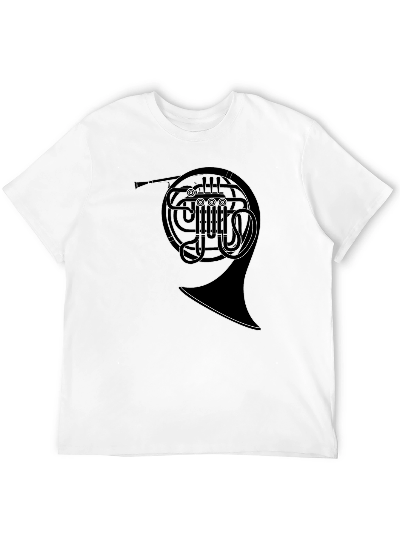French Horn Graphic Tee - Musicians Black T-Shirt