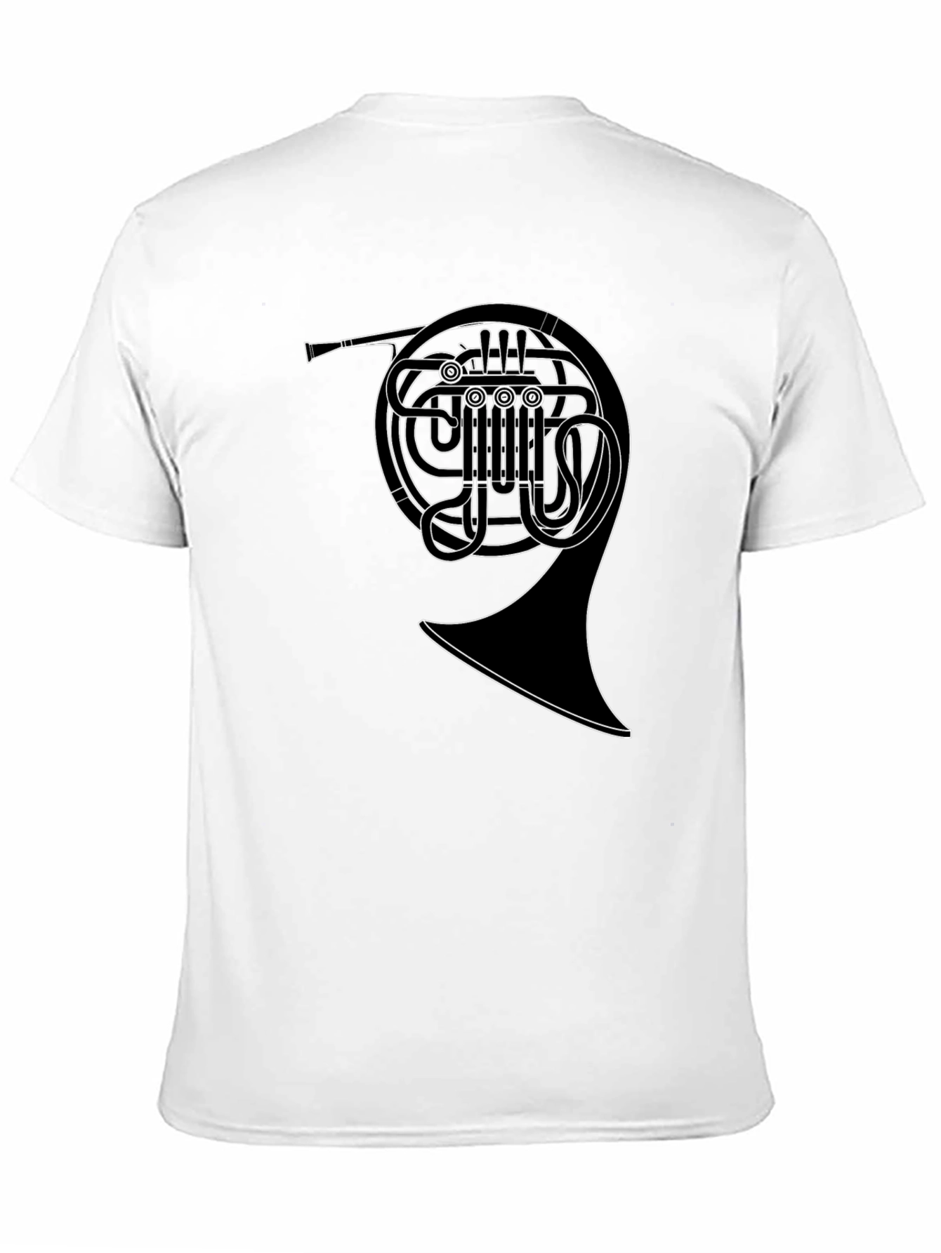 French Horn Graphic Tee - Musicians Black T-Shirt
