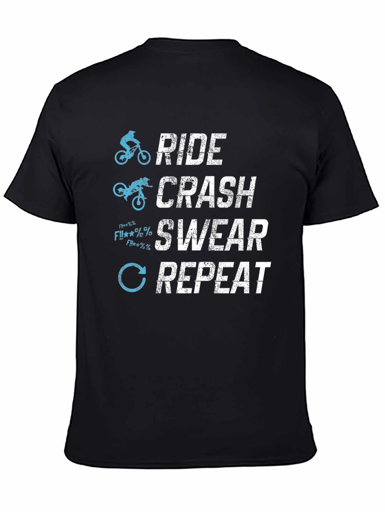 Ride Crash Swear Repeat T-Shirt - Mountain Biking