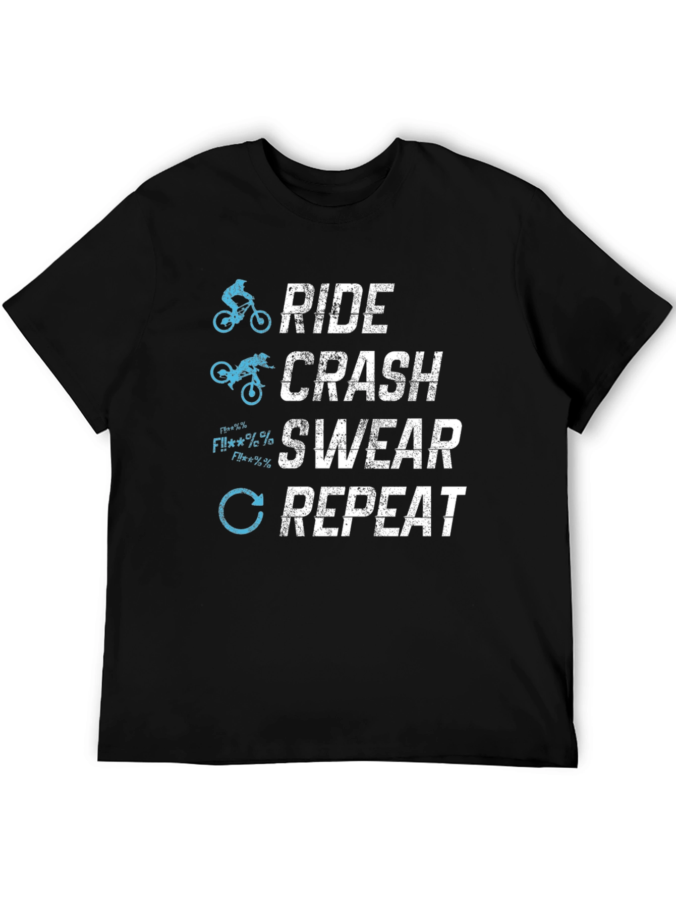 Ride Crash Swear Repeat T-Shirt - Mountain Biking