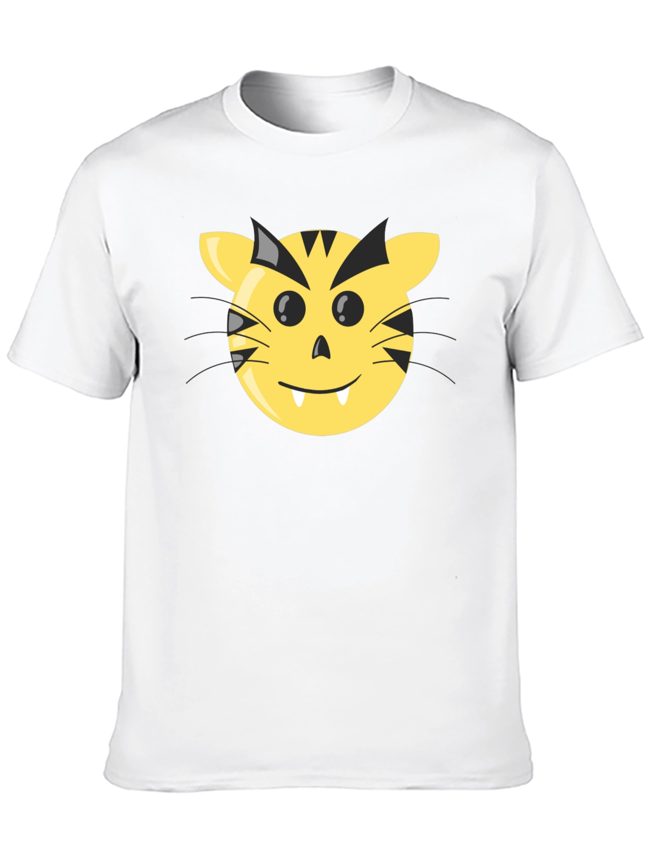 Funny Cartoon Tiger Face Graphic Tee
