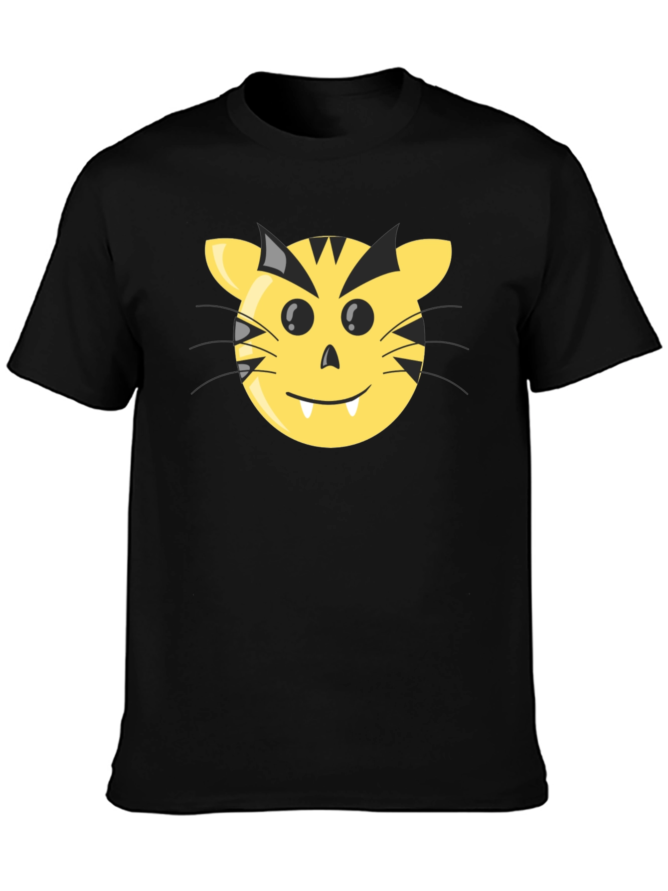 Funny Cartoon Tiger Face Graphic Tee