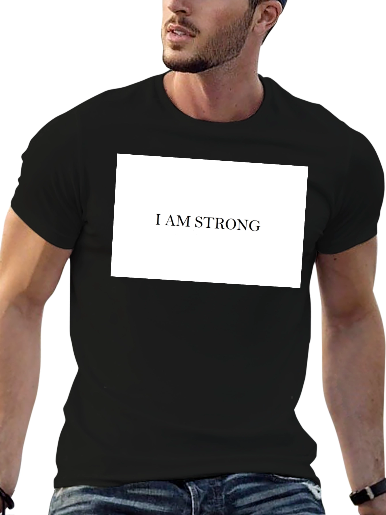 I AM STRONG Black T-Shirt - Motivational Graphic Tee