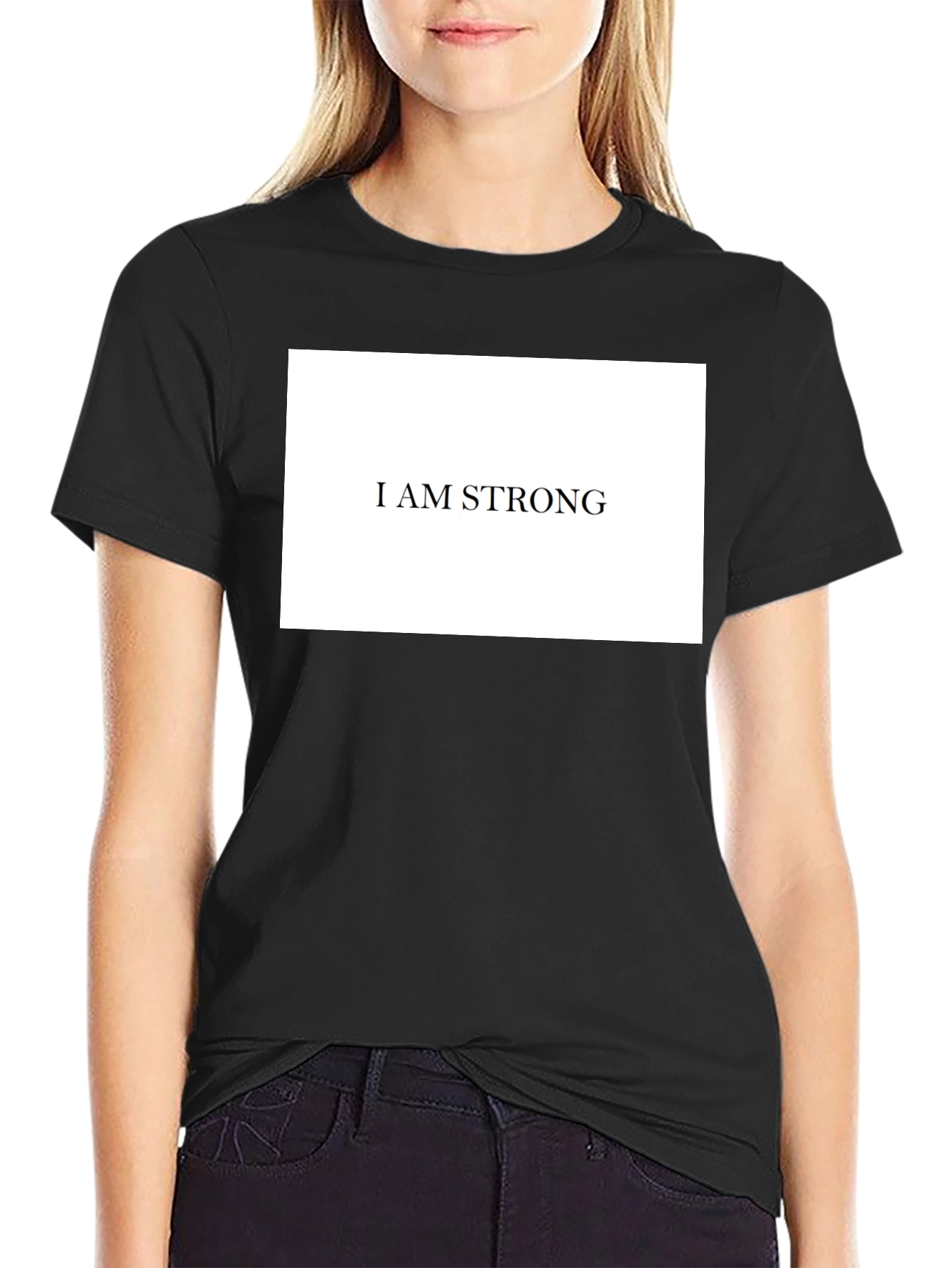 I AM STRONG Black T-Shirt - Motivational Graphic Tee
