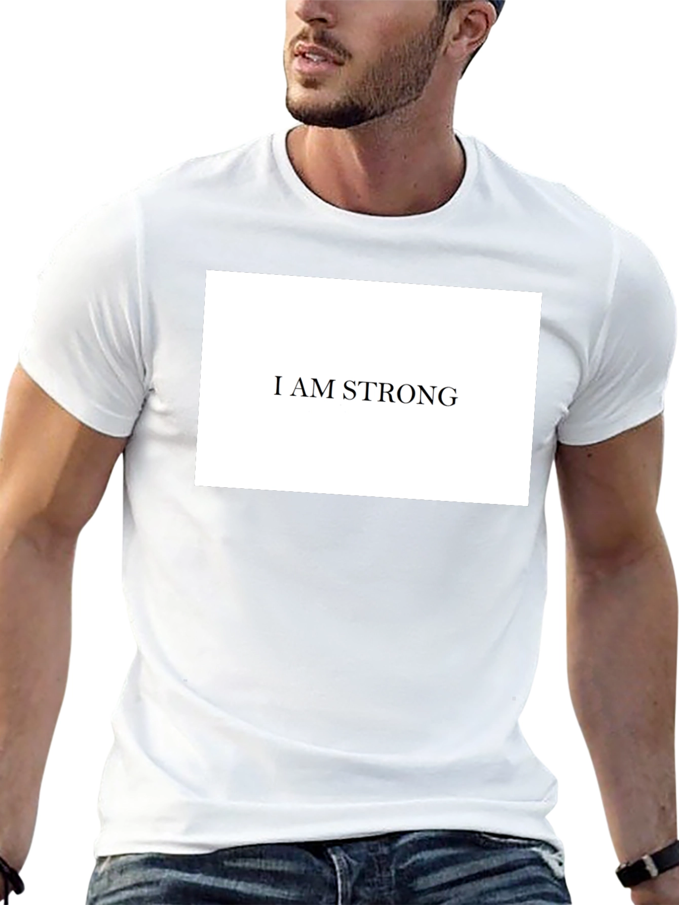 I AM STRONG Black T-Shirt - Motivational Graphic Tee