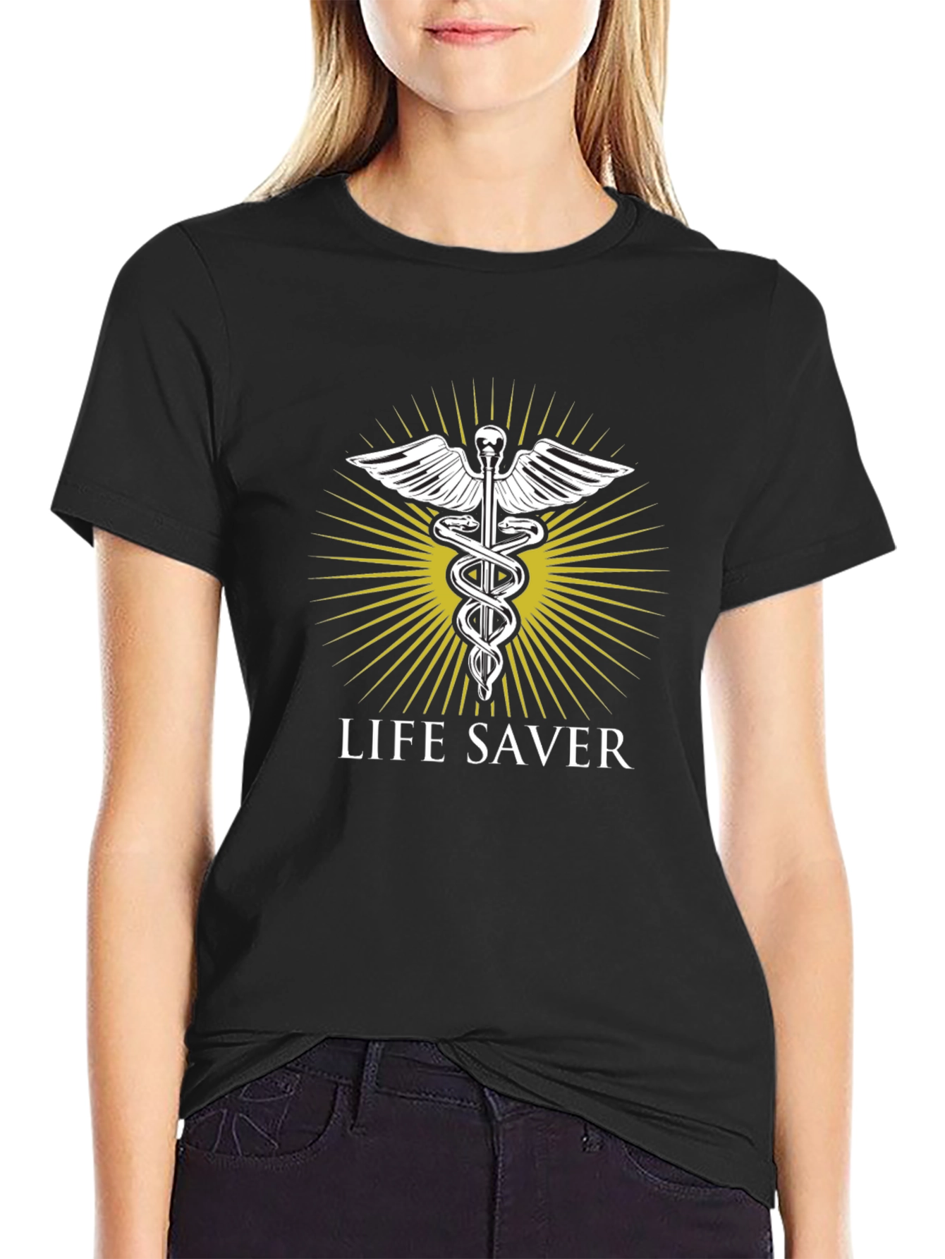 Life Saver T-Shirt - Caduceus Medical Symbol Tee