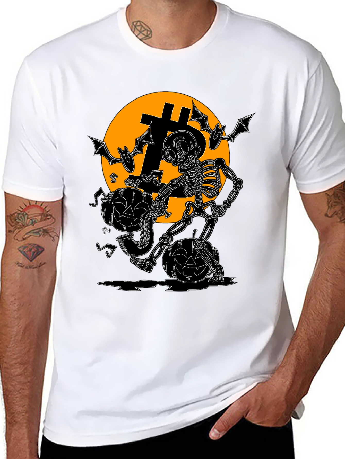 Bitcoin Halloween Skeleton T-Shirt - Crypto Spooky Tee