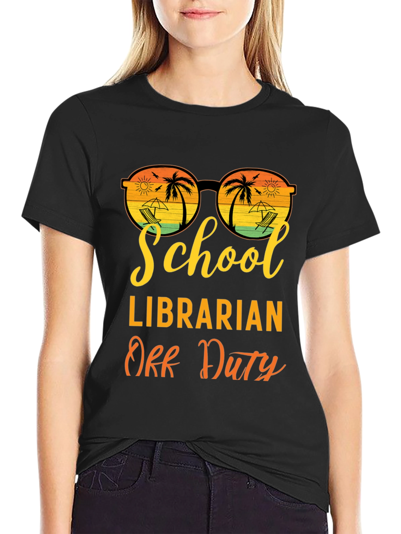 School Librarian Off Duty Graphic T-Shirt