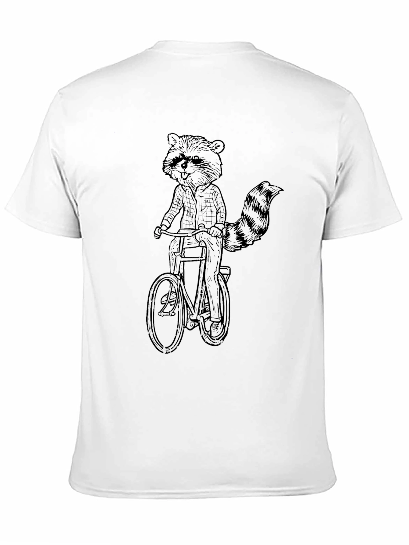 Raccoon on Bike Graphic Tee - Quirky Black T-Shirt