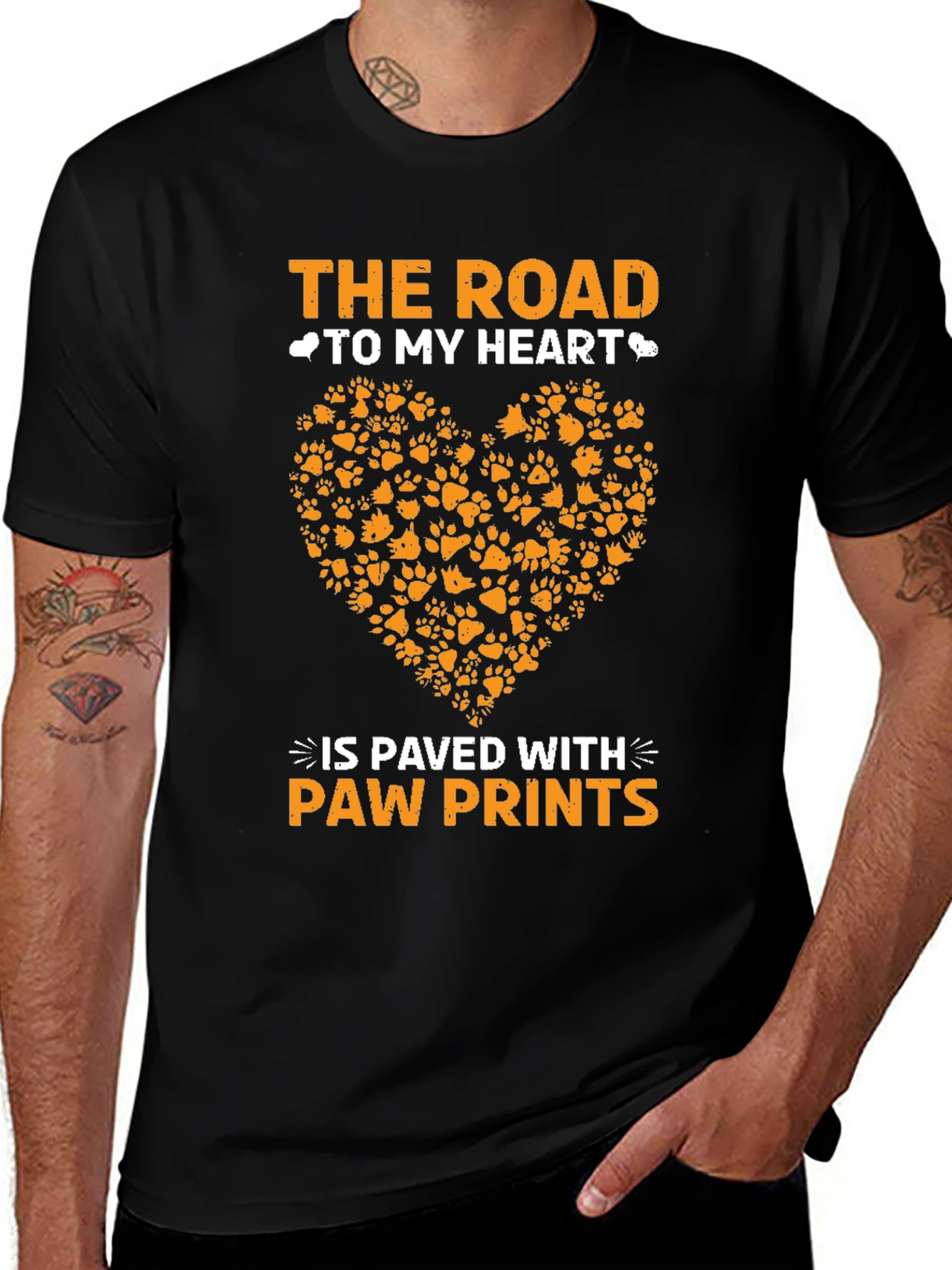 Paw Prints Heart T-Shirt - Road to My Heart
