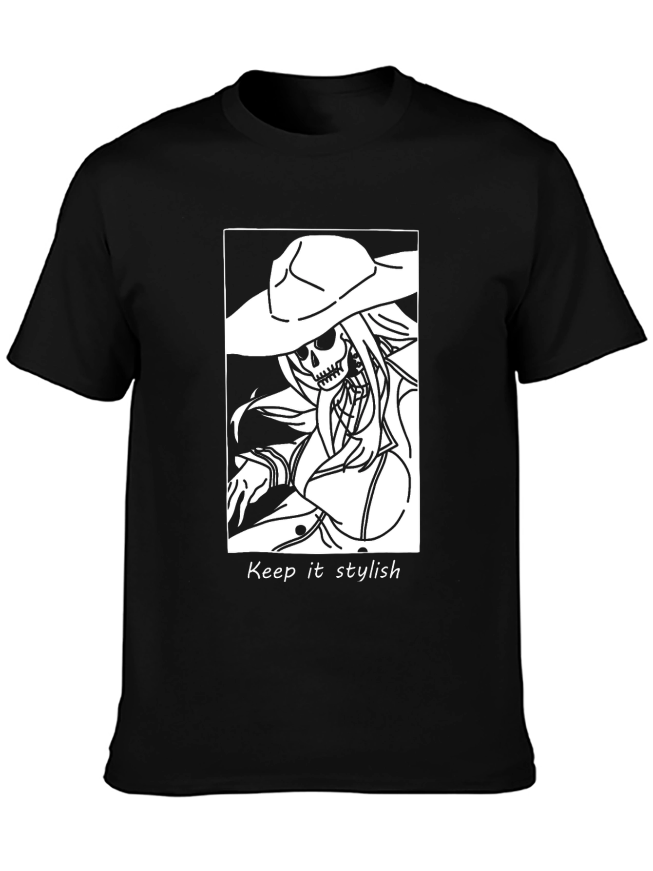 Stylish Skeleton Graphic Black T-Shirt