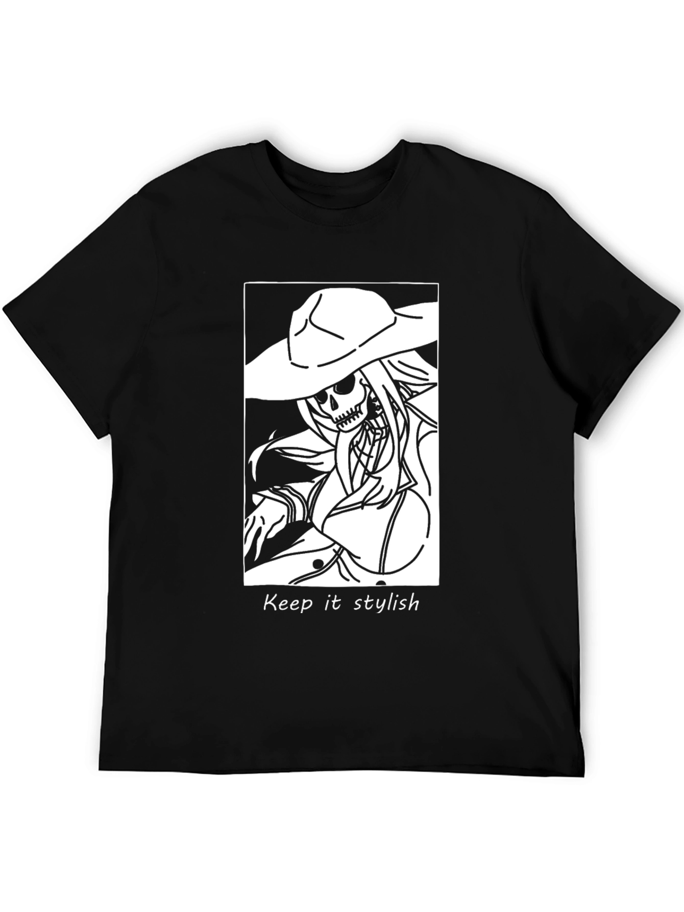 Stylish Skeleton Graphic Black T-Shirt